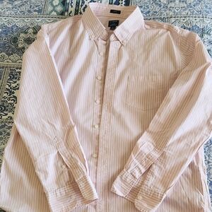 J. Crew Pink Casual Button Down Shirt with Subtle Stripes